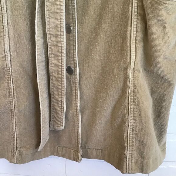 Beige Y2k Blue rocket jeans stretch cord jacket trench coat neutral tone - Picture 4 of 13